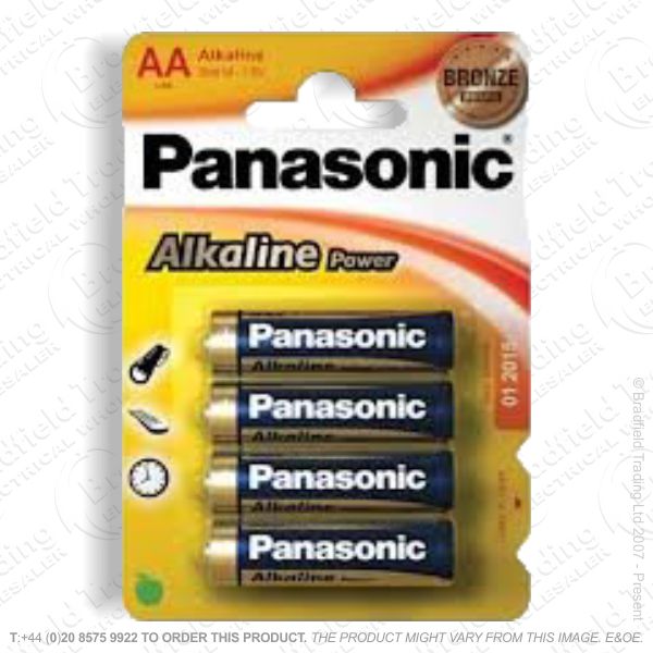 E06) Battery AA 1.5v Alkaline (pk 4) PANASON