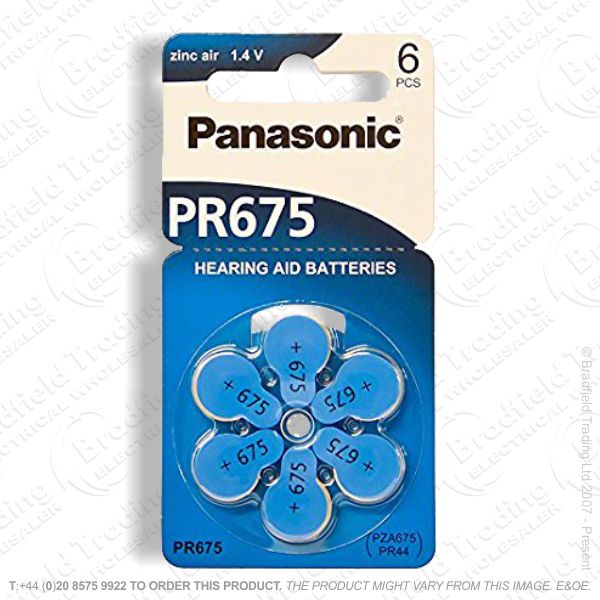 E13) Hearing Aid Batteries ZA675 Pk6 PANASONI