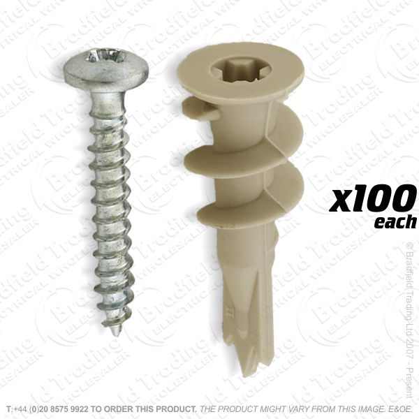 G05) Plasterboard Fixings Nylon x100