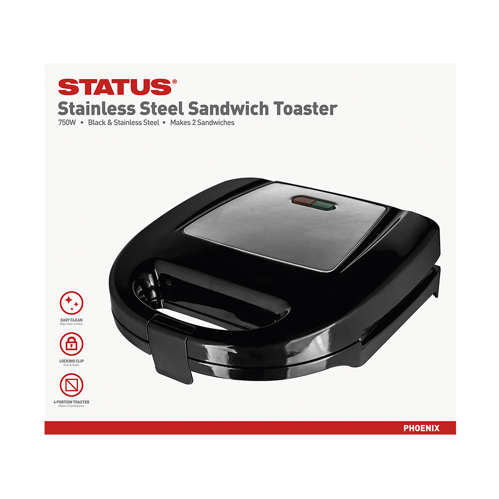 Sandwich Maker Dual 2 Slice SS STATUS