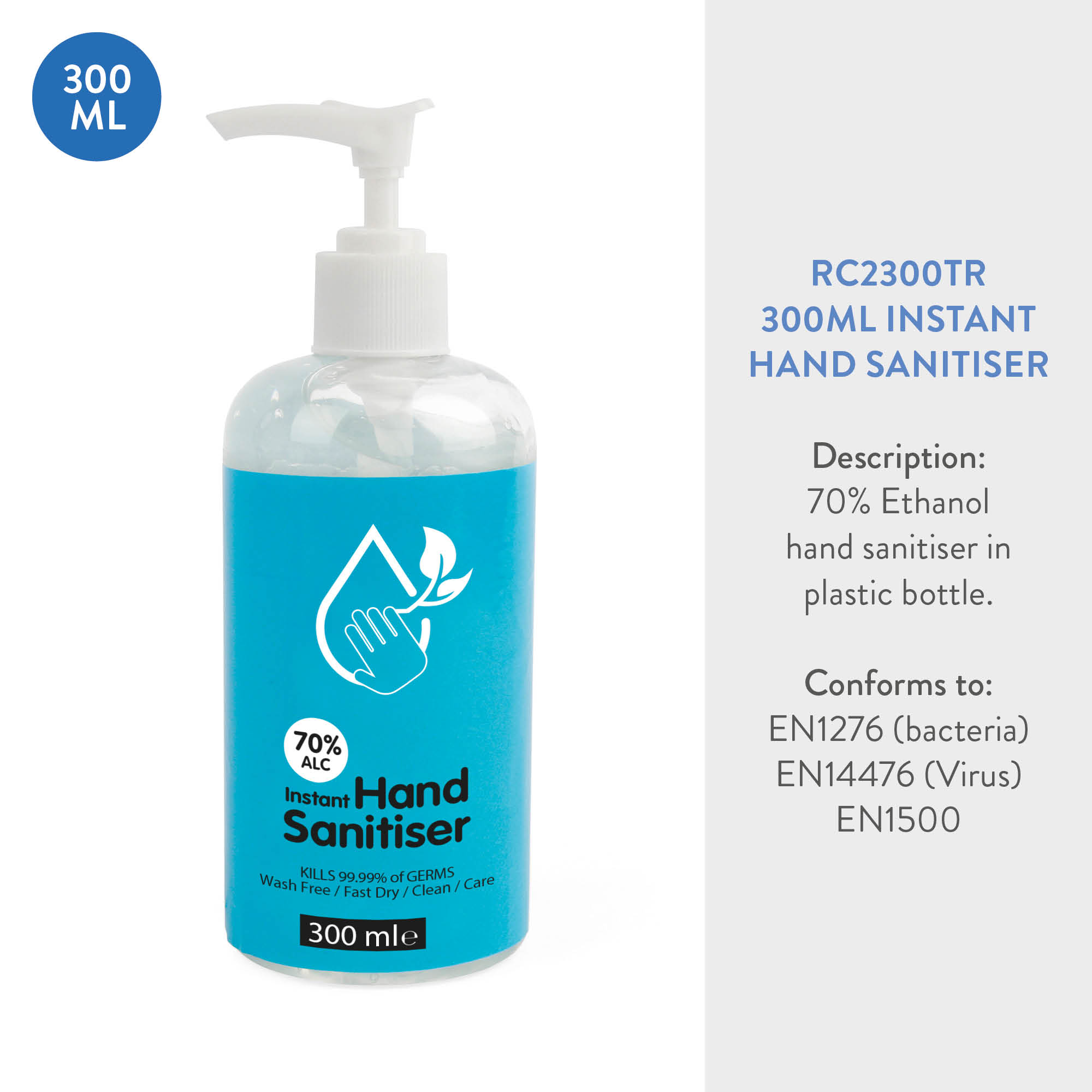 Instant Hand Sanitiser 300mL Dispencer