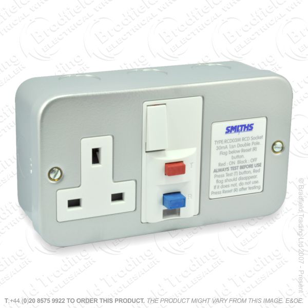 I12) Socket Metal Clad RCD 1G13A Dpl SMI