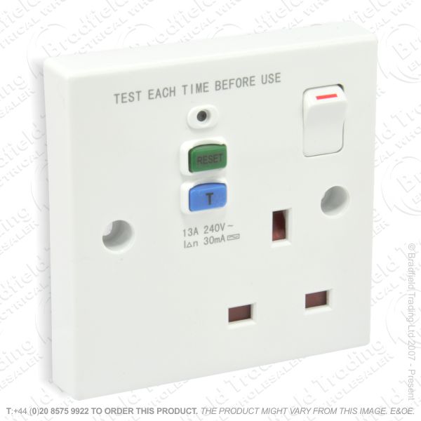 I12) Sockets RCD 1G doubleplate whiteTIM