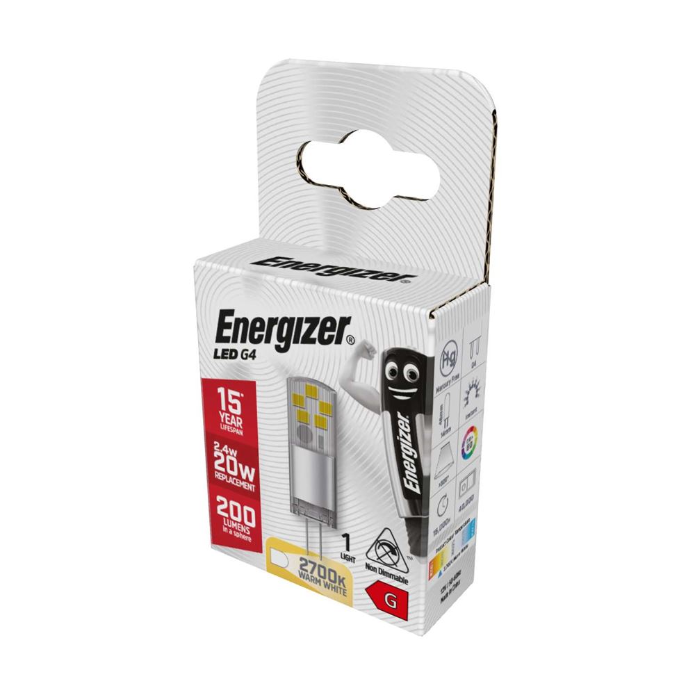 2.4W LED Capsule 12V G4 27K 200lm ENERGIZER