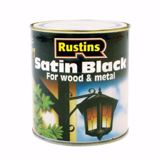 Satin Black 250ml Paint RUSTINS