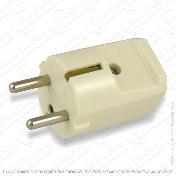 Plug Euro Rewirable 2pin Black