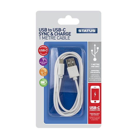 USB-C to USB2 Cable Lead Only 1M Wh STATUS