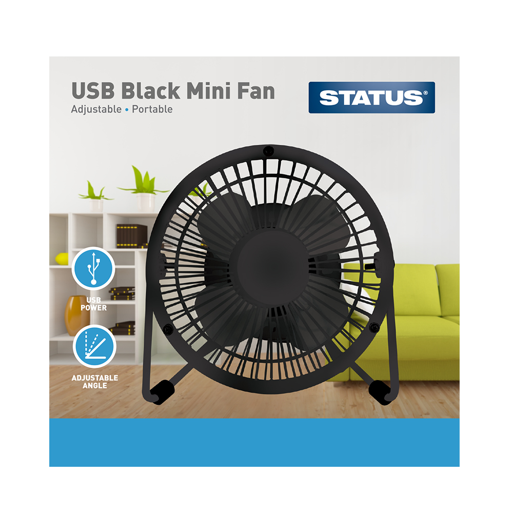 Fans Desk 4  Mini USB Black STATUS