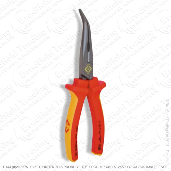 G39) Pliers Long Nose Bent 200mm VDE CK