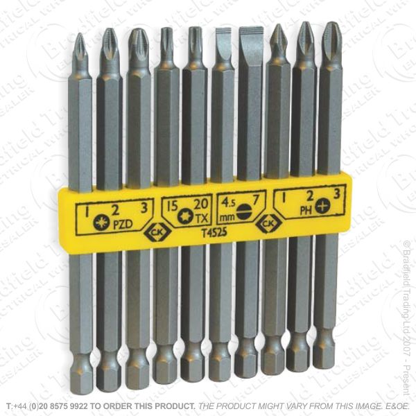 G35) Bit Set 100mm Mixed Set of 10 CK