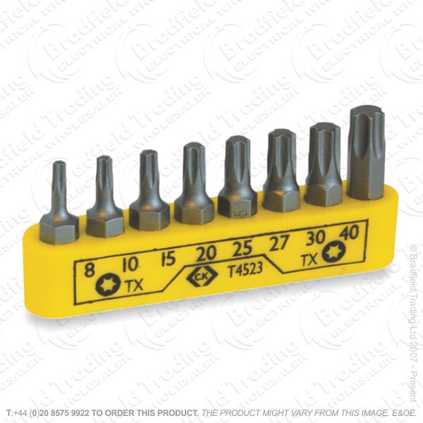 G35) Screwdiver Bit Set TX Tamperproof 8pc CK