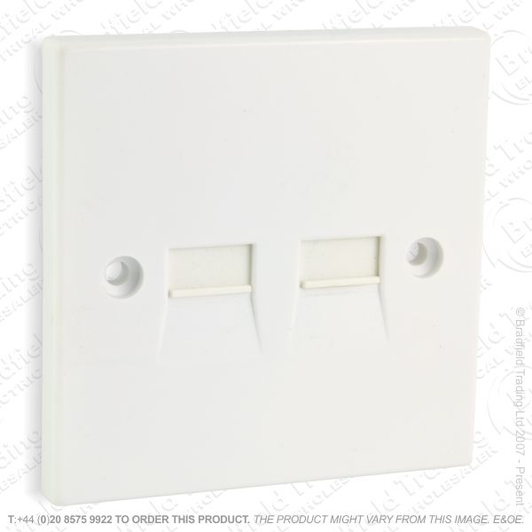 I30) Telephone BT Flush Slave 2G Socket White