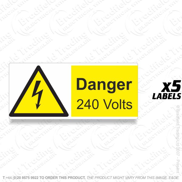 G53) Label *DANGER 240V* 80x35 PVC (5)