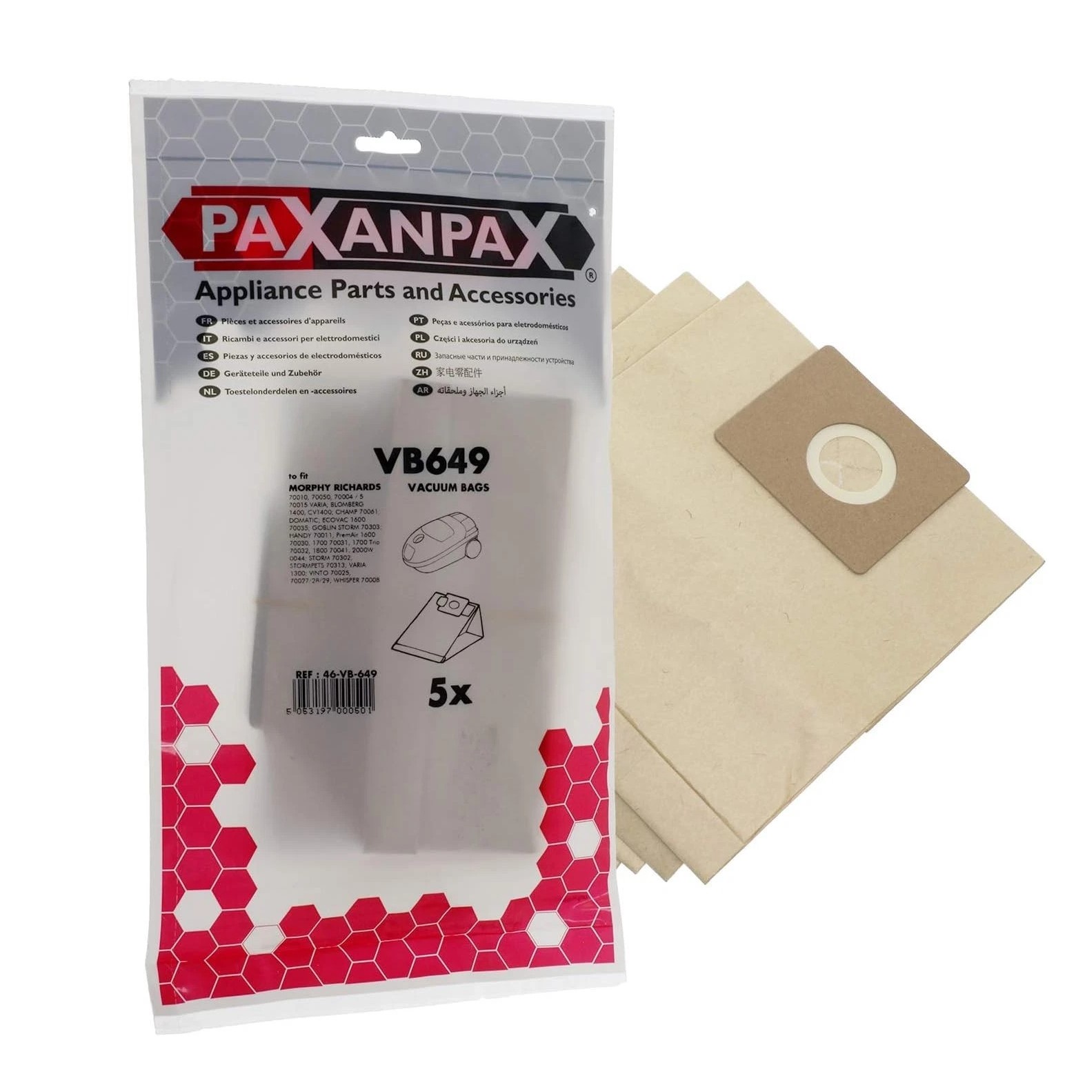Hoover Bags Morphy Richards Premair PAXANPAX