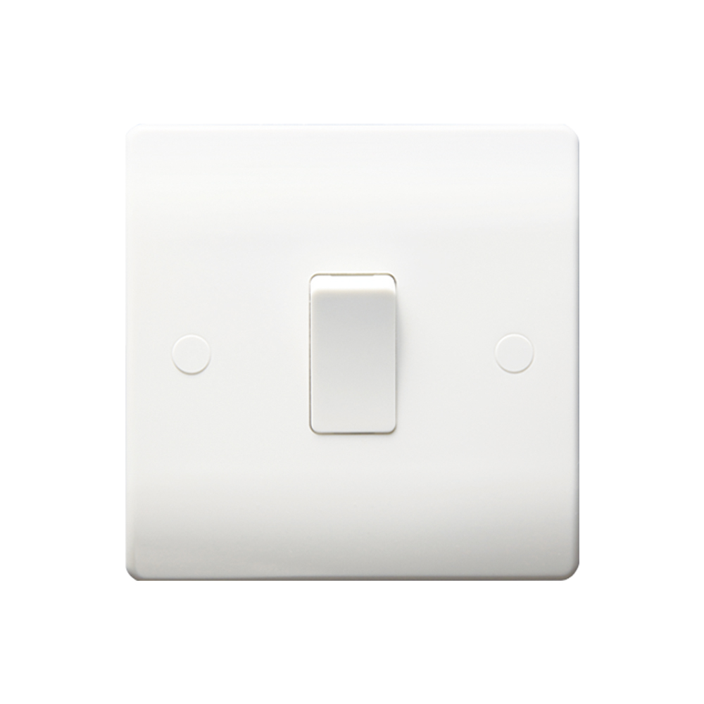 Switch SP 6A 1Gang 1way White Plastic THRION