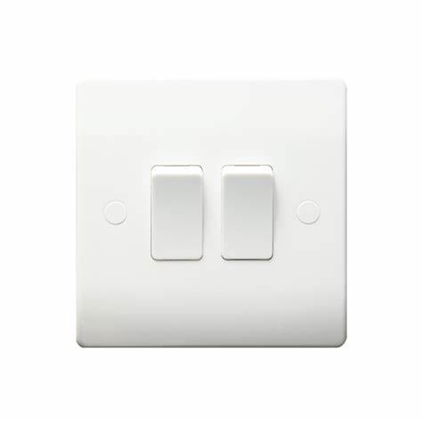Switch SP 6A 2G 2w White Plastic THRION