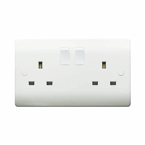 13A 2g Sw Socket DP White Plastic THRION