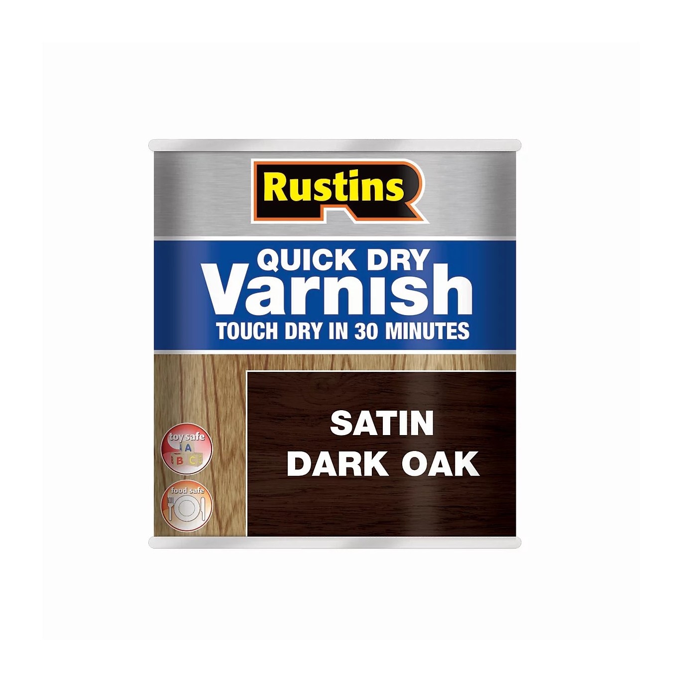 Quick Dry Varnish Satin Dark Oak 500ml RUSTIN