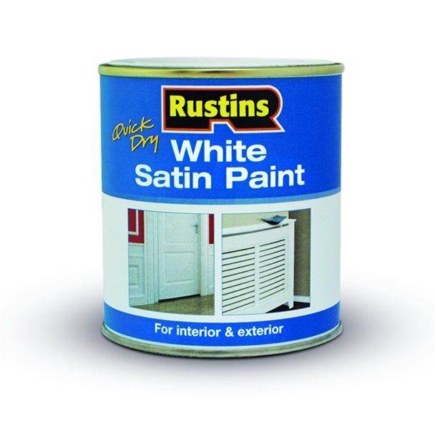Satin White 1ltr Paint RUSTINS
