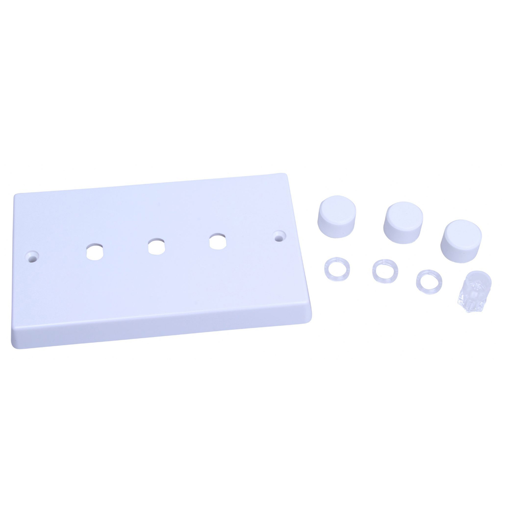 3gang Matrix kit for Dimmers Varilight White