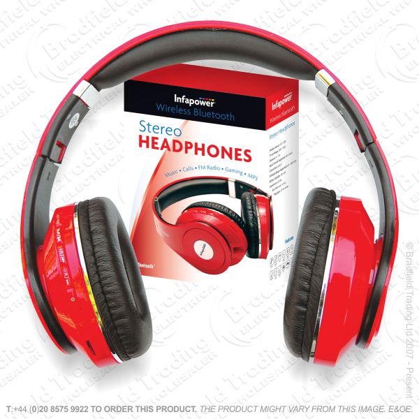 E22) Headphones Wireless Red Large INFAP