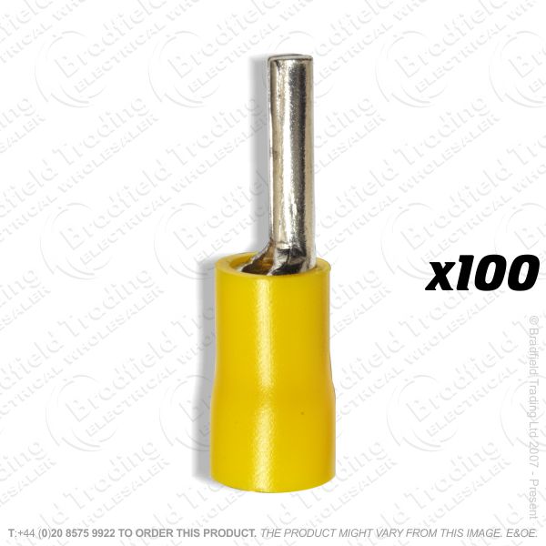 F17) Wire Pin Crimps Yellow 4-6mm (100)